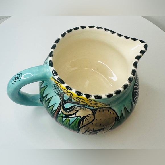 Penzo Pottery small colorful hand-painted pitcher from Zimbabwe signed - Picture 7 of 9
